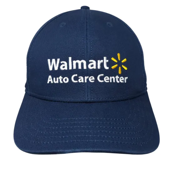 Walmart Auto Care Center Strapback Hat Blue One Size Embroidered Outdoor