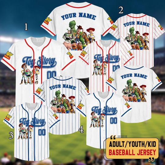 Discover Personalized Disney Toy Story Baseball Jersey, Custom Woody Buzz Lightyear Jessie Baseball Jersey, Toy Story Lover Shirt, WDW Team Outfit