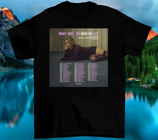 Discover Hilary Duff the lucky me tour 2026 T Shirt Black All Size
