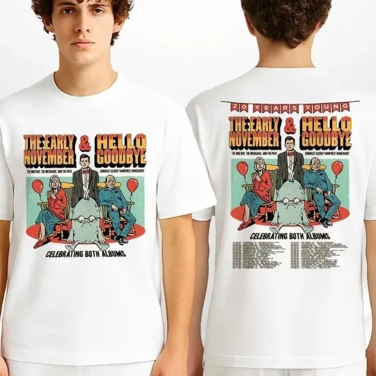 Discover The Early November And Hello Goodbye 20 Years Young Tour 2026 T-shirt
