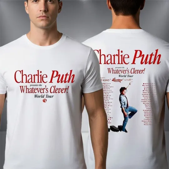 Discover Charlie Puth World Tour Shirt 2026, Whatever’s Clever Concert T-Shirt
