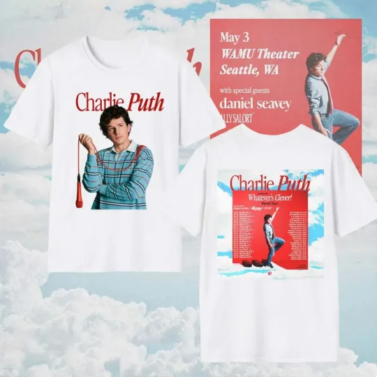 Discover Charlie Puth World Tour Shirt 2026 T-Shirt