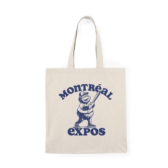 Discover Montreal Expos Mascot Retro Baseball Tote Bag | Vintage Sports Logo