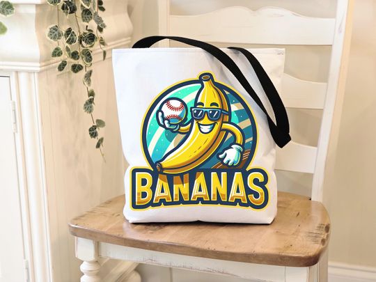 Discover Banana Baseball Canvas Tote Bag: Funny Sports Fan Gift