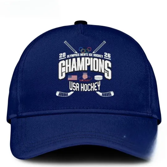 Discover USA 2026 Olympic Men’s Ice Hockey Champions Limited Edition Blue Cap