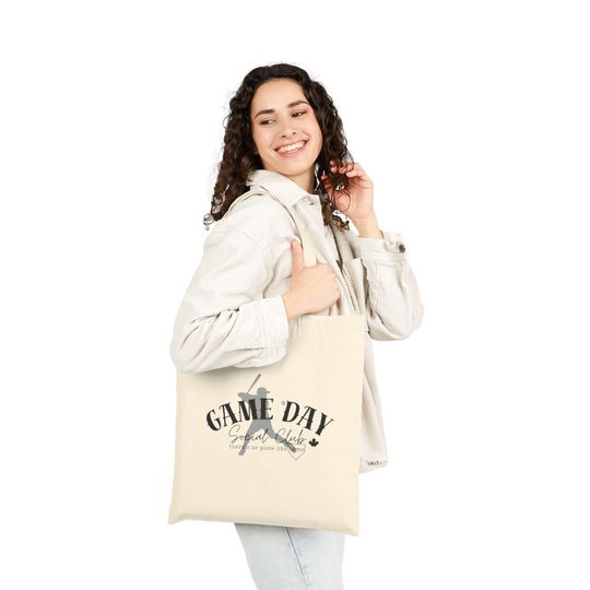 Discover Game Day Soociial Clubb - Cotton Canvas Tote Bag - baseball softball batter "There's no place like HOME"