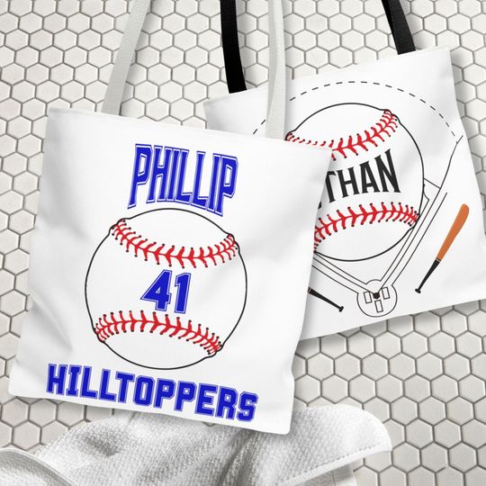 Discover Personalized Baseball Tote Bag: Custom Name, Number & Team Colors