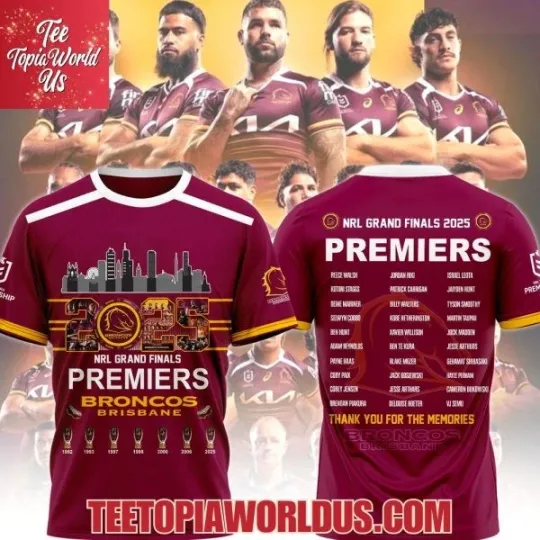 Discover 2025 NRL Grand Finals Brisbane Broncos 3D T-Shirt