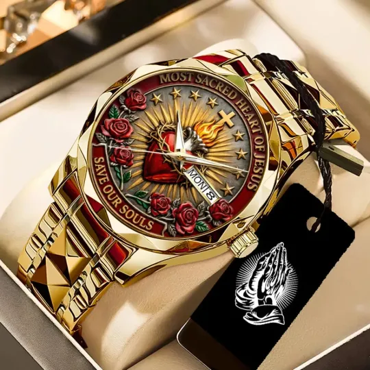 Discover Sacred Heart of Jesus Alloy Luxury Quartz Watch –  21226