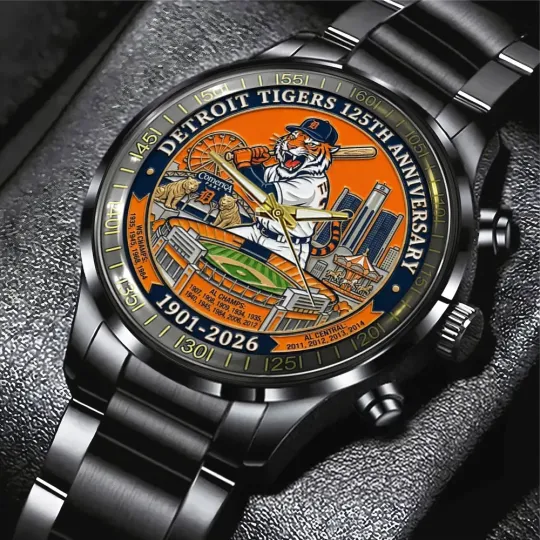 Discover Tigers 125th Anniversary 2026 Black Stainless Steel Watch 1229