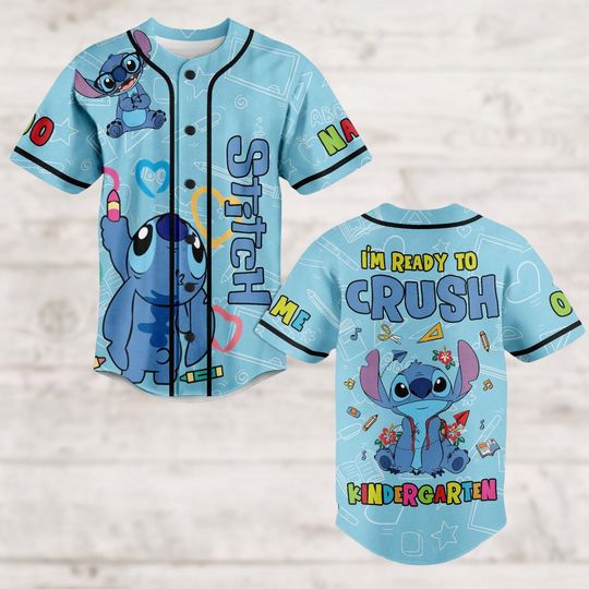 Discover Disney Stitch Baseball Jersey, Stitch Baseball Jersey, Funny Stitch Jersey Shirt, Custom Name Shirt, Cute Stitch Shirt, Baseball Jersey