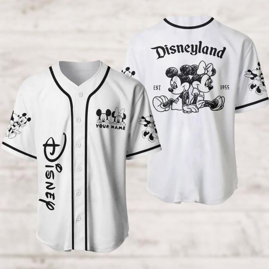 Discover Mickey And Minnie Baseball Jersey, Mickey Mouse Movie Shirt, Personazlied Disney Couple Jersey Shirt, Magic Kingdom Shirt
