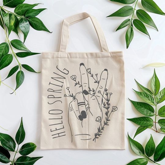 Discover Hello Spring Canvas Tote