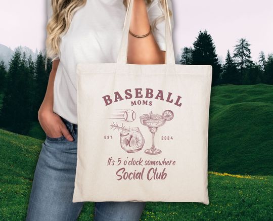 Discover Baseball mom Soociial Clubb Tote Bag, Funny mom day drinking, Sarcastic mom, sports mom tote bag, Soociial Clubb apparel, funny Mother's day gift