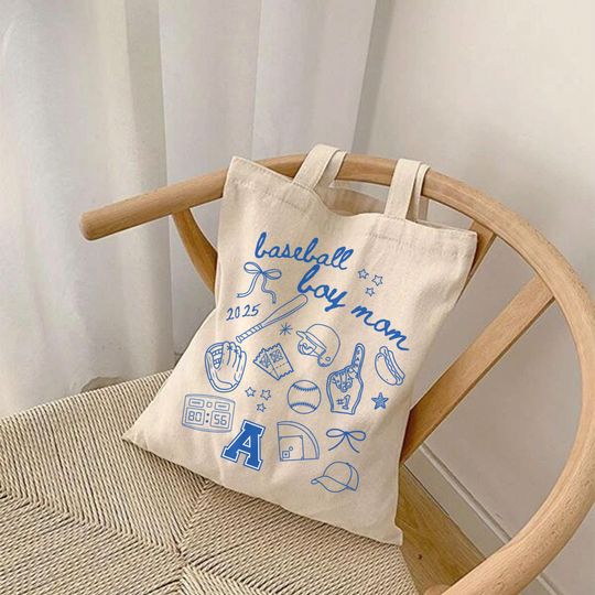 Discover Baseball Mom Canvas Tote Bag - Boy Mom Baseball Lover Gift, Game Day Bag Baseball Boy Mom Gift, Baseball Mama Birthday Gift for Mother's Day