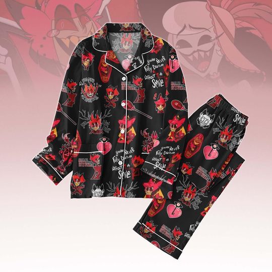 Discover Haz.bin Ho.tel Pajamas, Habin Hotel Pajamas Set, Alastor Dust Xmas Pajamas, Alastor Women Pajamas, Alastor Habin Fan Gift