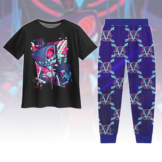 Discover Haz.bin Ho.tel Vox Pajamas Set, VoxTek Pajamas Pants, Angel Dust Pajamas Set, Hazbin Women Pajamas, Gift For Fans