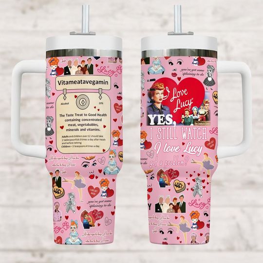 I Love Lucy 40oz Tumbler, I Love Lucy Tumbler Cup, Tv Series Stainless Tumbler, I Love Lucy Fan Gift Set, Sitcom Fan Gift