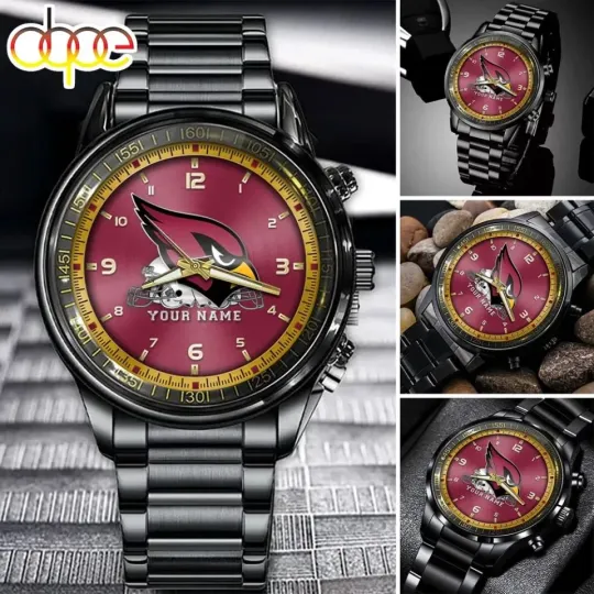 Discover Arizonna Football Cardinalss  Black Stainless Steel Watch