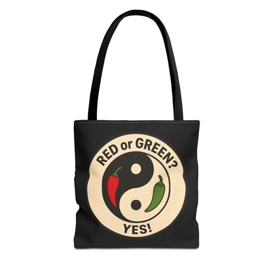 Yin Yang Chili Pepper Tote Bag | New Mexico Question