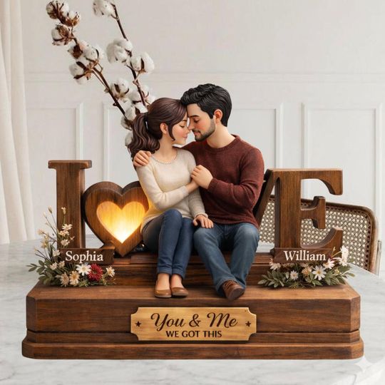 Discover Personalized Roses Love Couple Shaped Acrylic Plaque, Romantic Kissing Couple Design, Valentines Day Gift