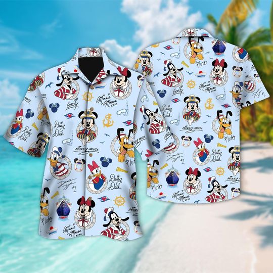 Discover Disney Cruise Squad Hawaiian Shirt, Mickey and Friends Cruise Hawaii, Disney Cruise Trip Button Up, Disney Summer Shirt, Disney Vacation Tee