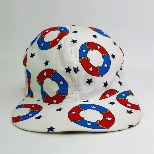 Discover VTG 90s Nautical Stars USA Made Art Snapback Hat All Over Print Baseball Cap