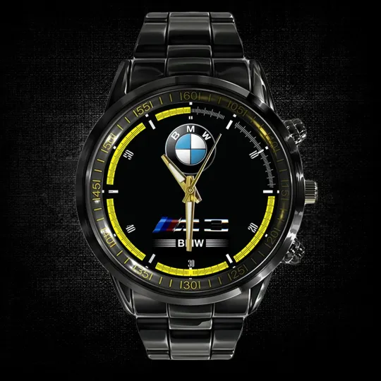 Discover BMW M3  Logo SPORT METAL black watch mens high quality wristwatch free box