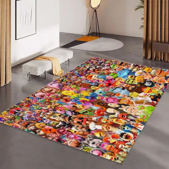 Discover Muppets Print Foldable Rectangular Floor Mat Rug Anti-Skid Carpet