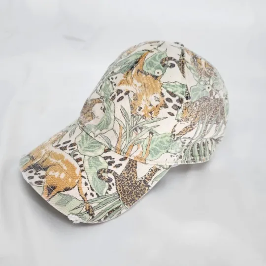 Discover Aerie Hat One Size Cap Strapback Animal Print Safari Jungle AOP Adjustable