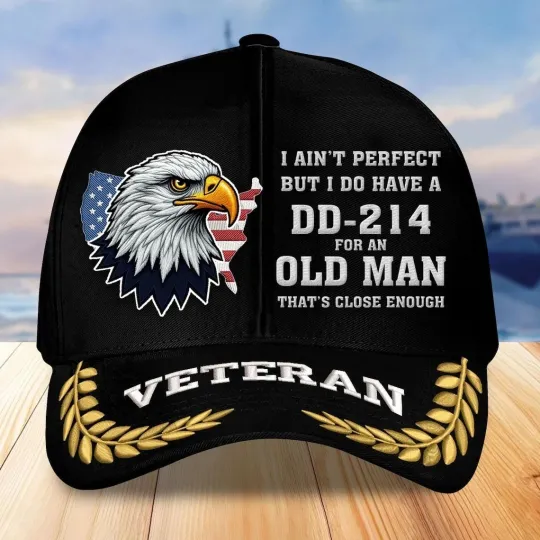 Discover Printed Veterans Day AOP Hat, Gifts For Dad Grandpa Husband - Black