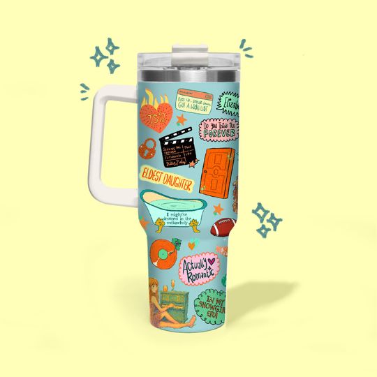 Discover Showgirl Life 40oz Tumbler with Handle | Travel Mug for Eldest Daughter | Melancholy Ophelia Gift