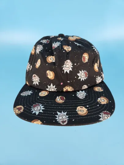 Rick And Rickandmorty Hat Cap Snap Back Black AOP Allover Print One Size Bioworld