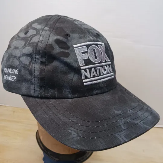 Discover Fox Nation Founding Member Button Free Strapback Hat Cap USA Made