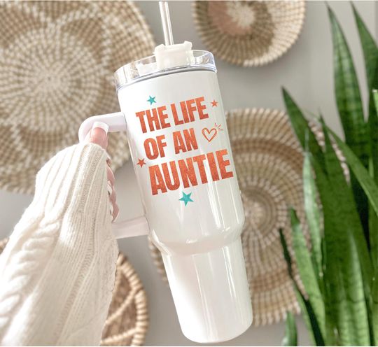Discover The Life of an Auntie Tumbler 40 oz, Auntie Birthday Gift From Niece, Best Friend to Aunt, Pregnancy Announcement Aunt, New Auntie Gifts
