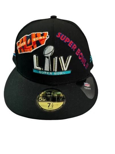 New Super Rare New Era football Superbowl AOP Fitted Cap Hat Size 7 1/2 Sample Hat