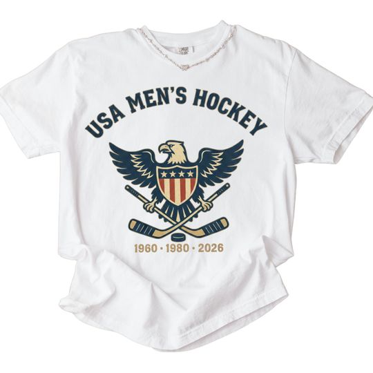 Discover Comfort Colors USA Hockey Eagle Shirt 1960 1980 2026 USA Mens Hockey Gold Medal Tee Patriotic American Hockey Pride Gift Olympic Fan Top