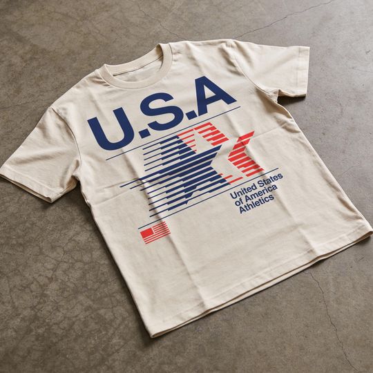 Discover USA Team Athletics T-Shirt, Retro 90s United States Olympics Sports Graphic Tee