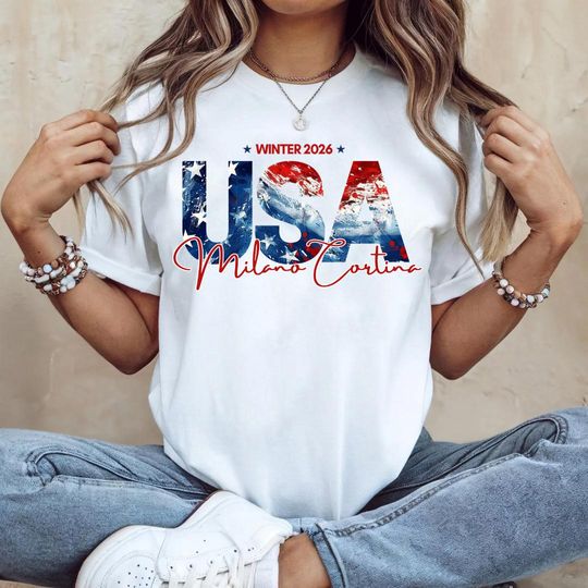 Discover USA Winter 2026 Sports Shirt  | Milano Cortina Winter Games Design | Team USA Athletic Graphic | American Winter Sports Apparel