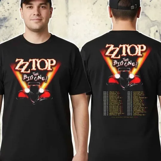 Discover 2 Sides ZZ Top The Big One Tour 2026 Classic Rock Band Concert T-Shirt