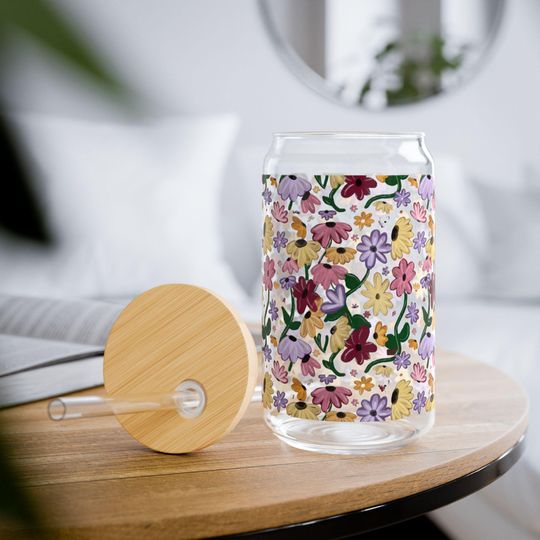 Discover 16oz Sipper Glass - Eras Tour Surprise Song Piano Flower Design Eras Tour Memorabilia Piano Floral Surprise Song Glass Tumbler
