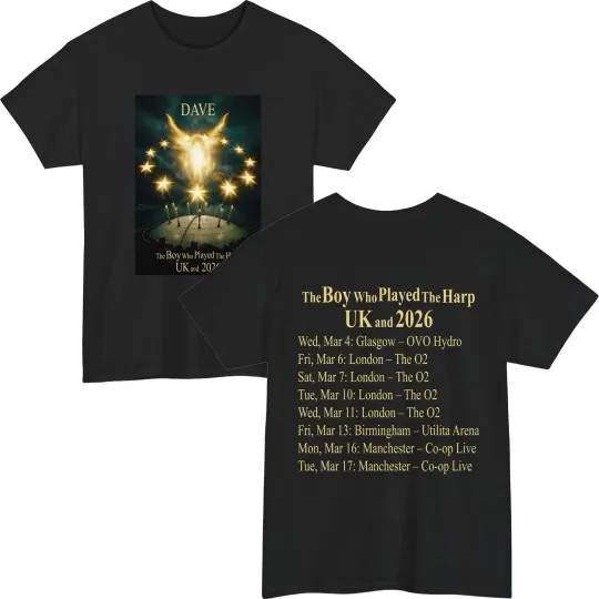 Discover DAVE Tour 2026 T-Shirt The Boy Who Played The Harp