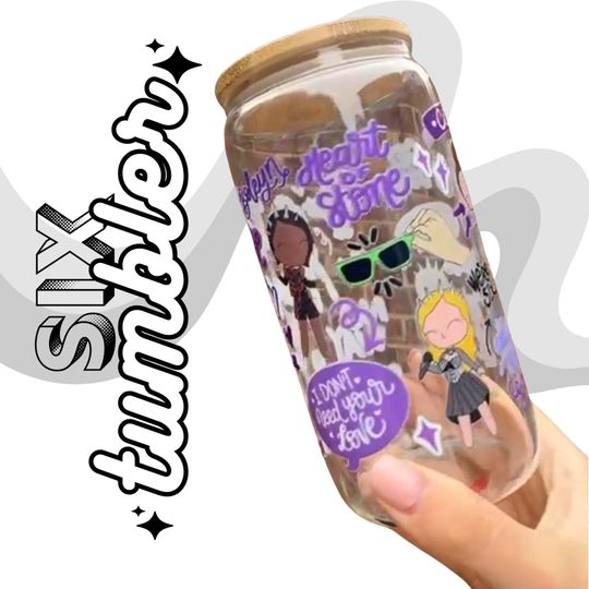 Discover SIX Inspired Tumbler - New Hand Drawn Design - 16 onz Glass Tumbler