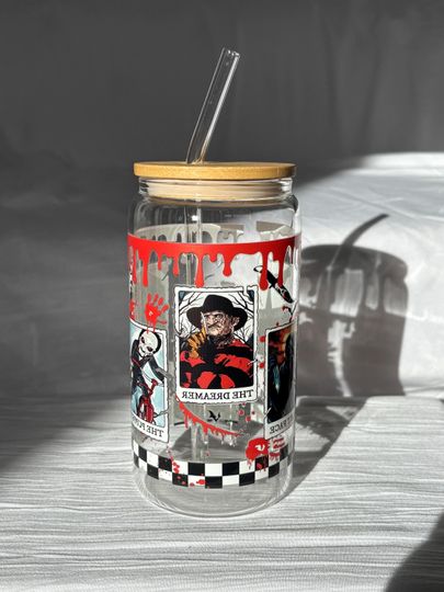 Discover Horror Glass Tumbler | 16oz | Cofee/ Tea/ Smoothies Drinks