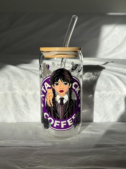 Discover Wednesday Glass Tumbler | 16oz | Cofee/ Tea/ Smoothies Drinks