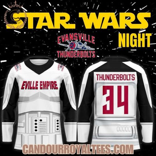 Discover Evansville Thunderboltss Star Wars Night Hockey Jersey