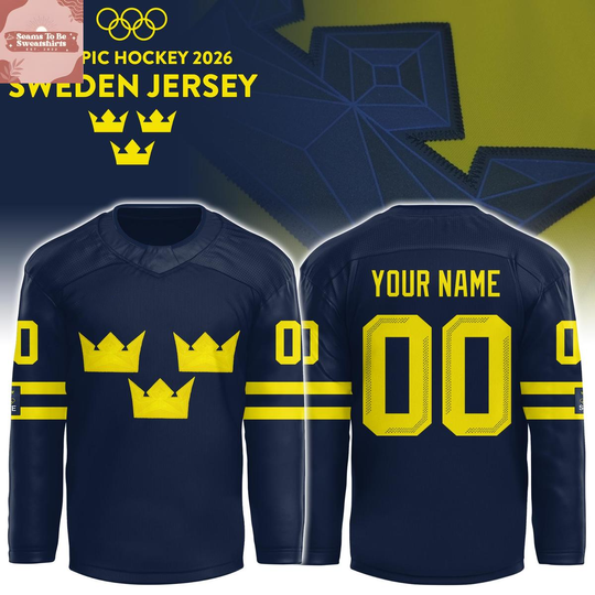 Discover Team Sweden Hockey 2026 Olympic Personalized Hockey Jersey
