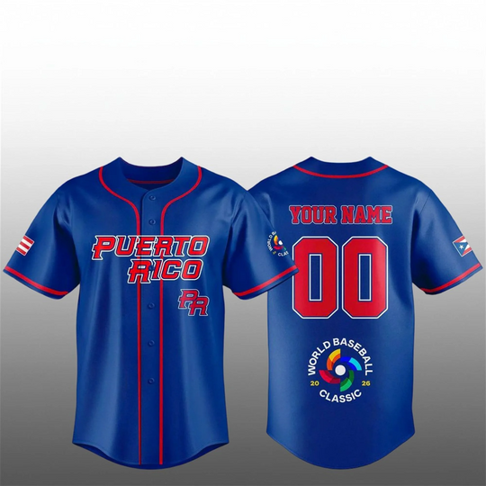 Personalized Puerto Rico 2026 World Baseball Classic Jersey