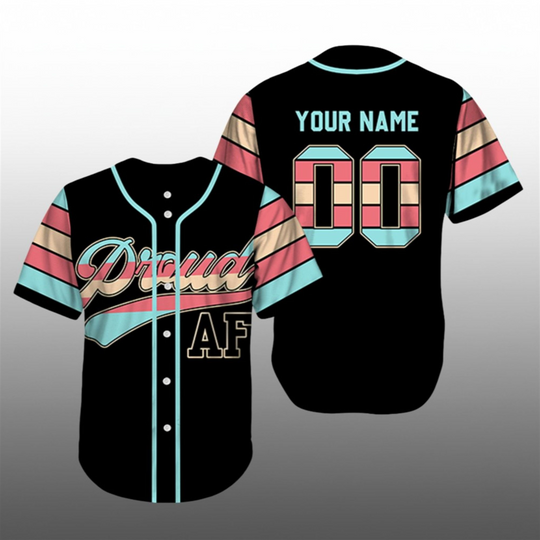 Personalized Proud AF Transgender Pride 2026 Baseball Jersey