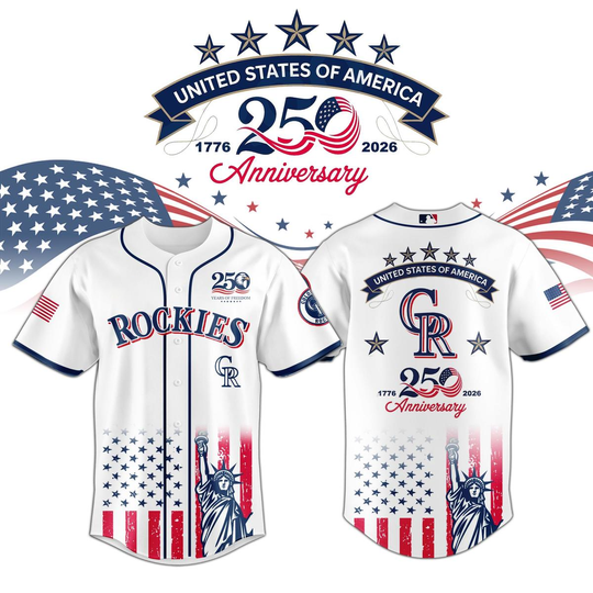 Discover Colorado Rockies USA 250th Anniversary 1776-2026 Baseball Jersey